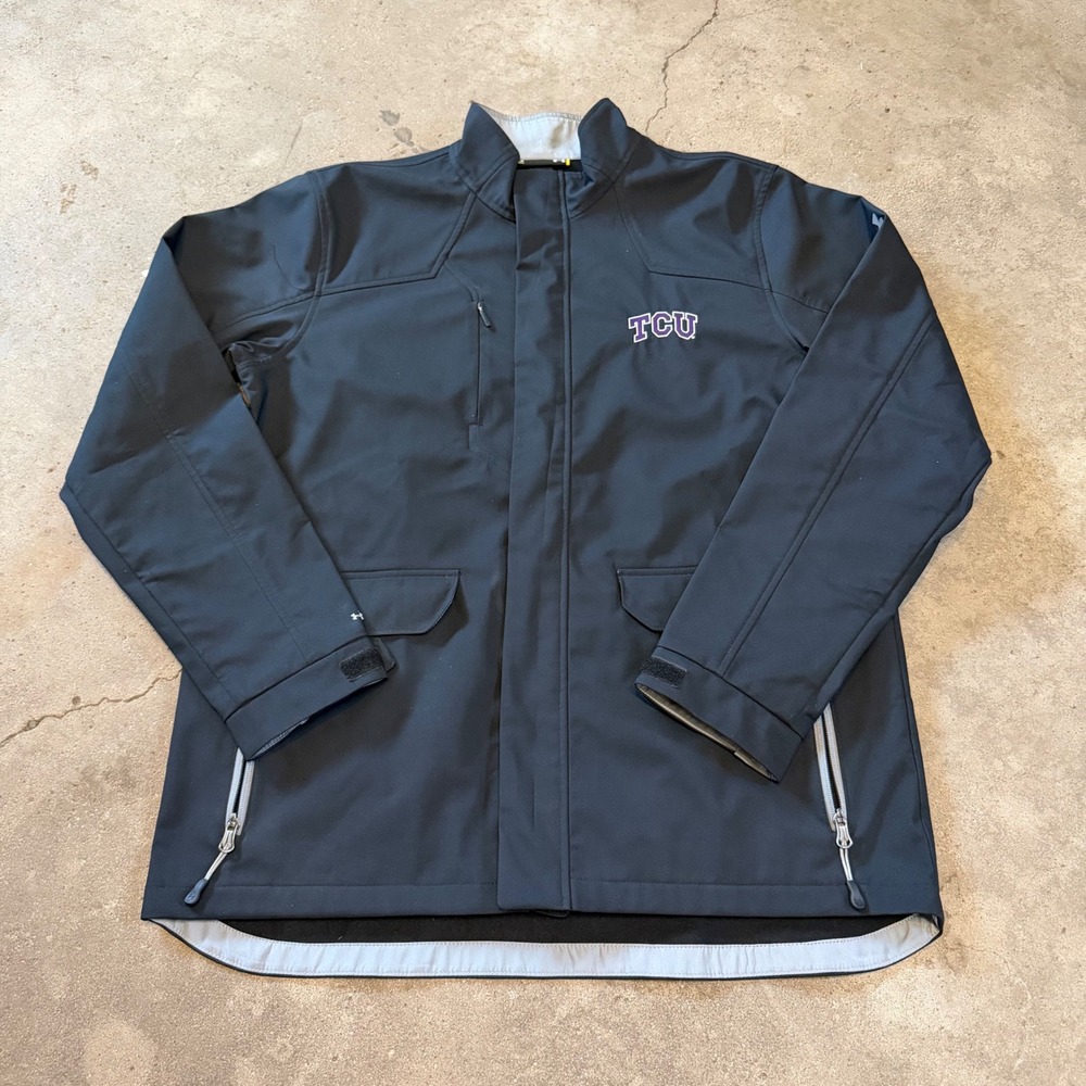 Under Armour Jacket Mens Large Black TCU Storm Softshell Full Zip UM1950999